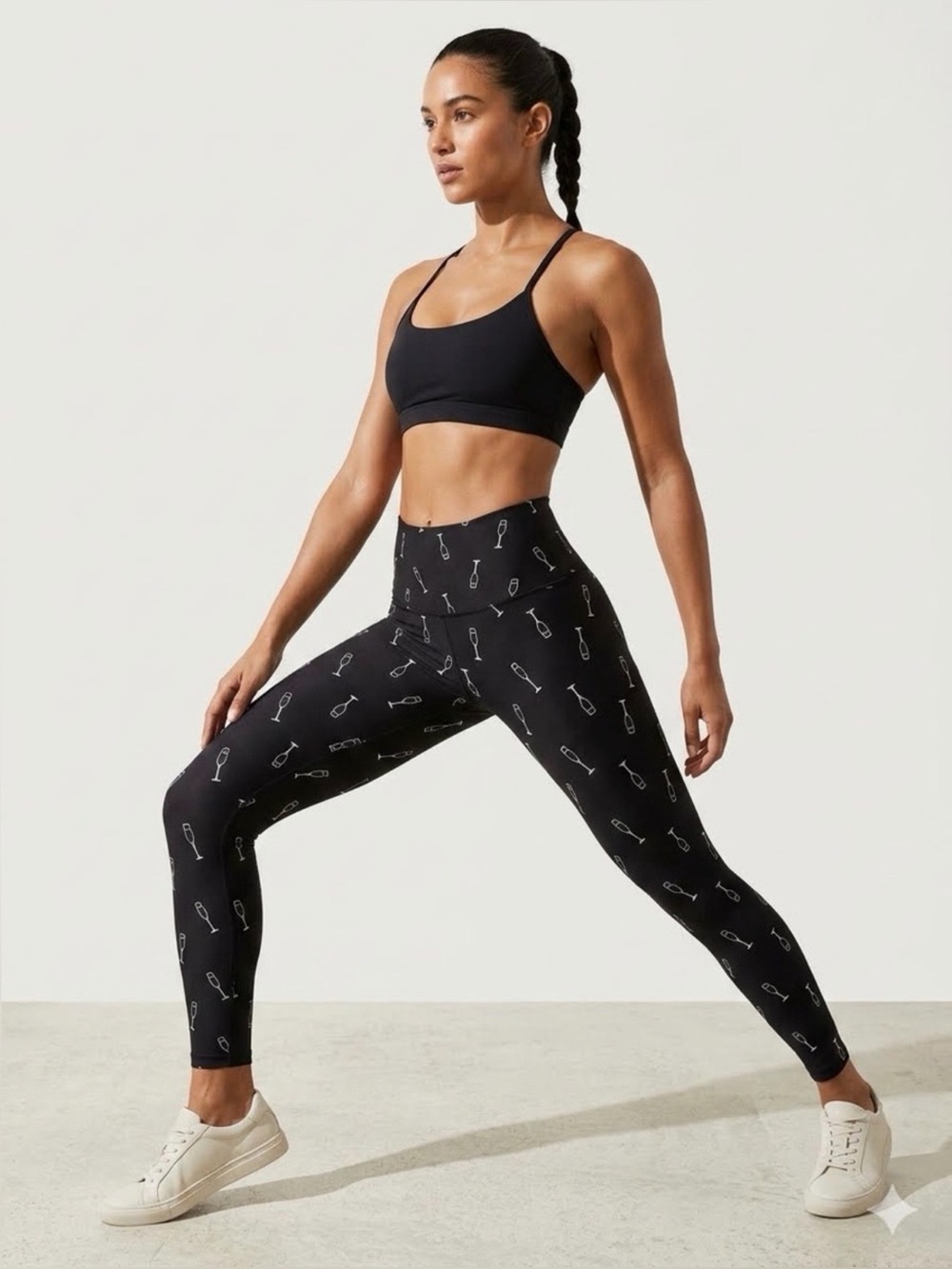 Beyond Yoga Spacedye Black Champagne Print Leggings XS High Waisted